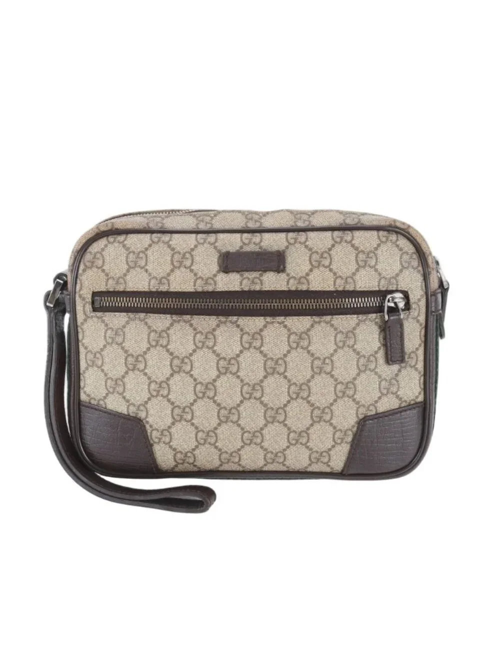 Gucci GG Split Sherry Line Leather Clutch Pouch Business